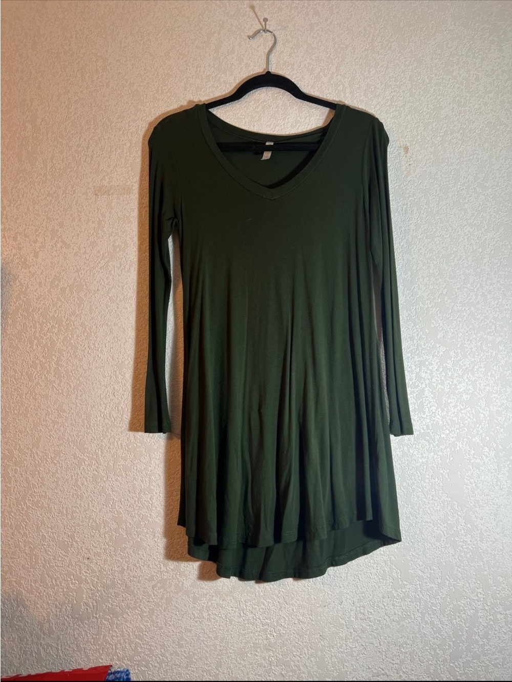 Popana Olive Green V-Neck Swing Tunic
